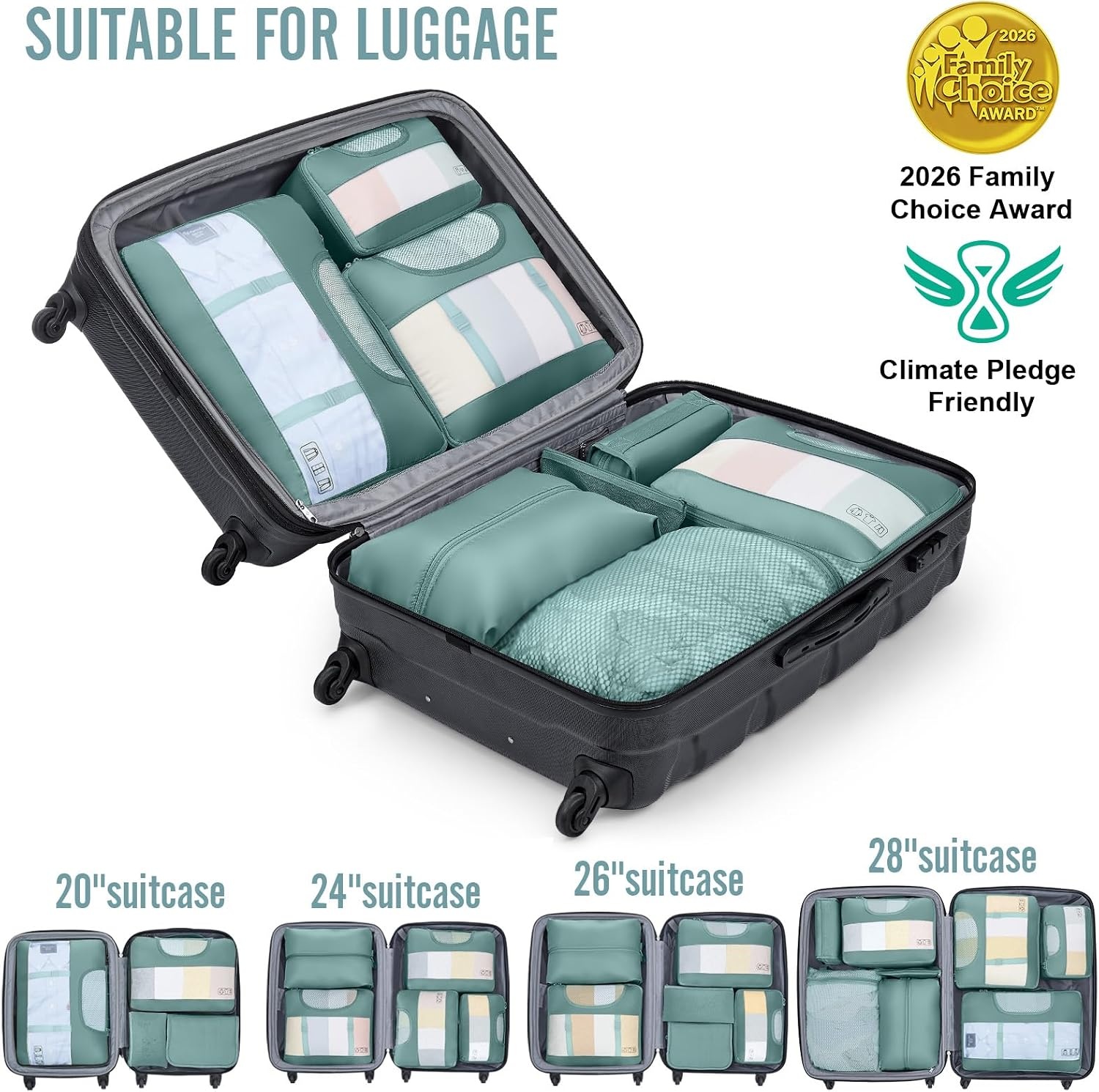 image:imageVeken 4 Set6 Set 8 Set 9 Set 10 Set 11 Set Packing Cubes for Travel Essentials 10 Set 02 Cream15 Blue Gray
