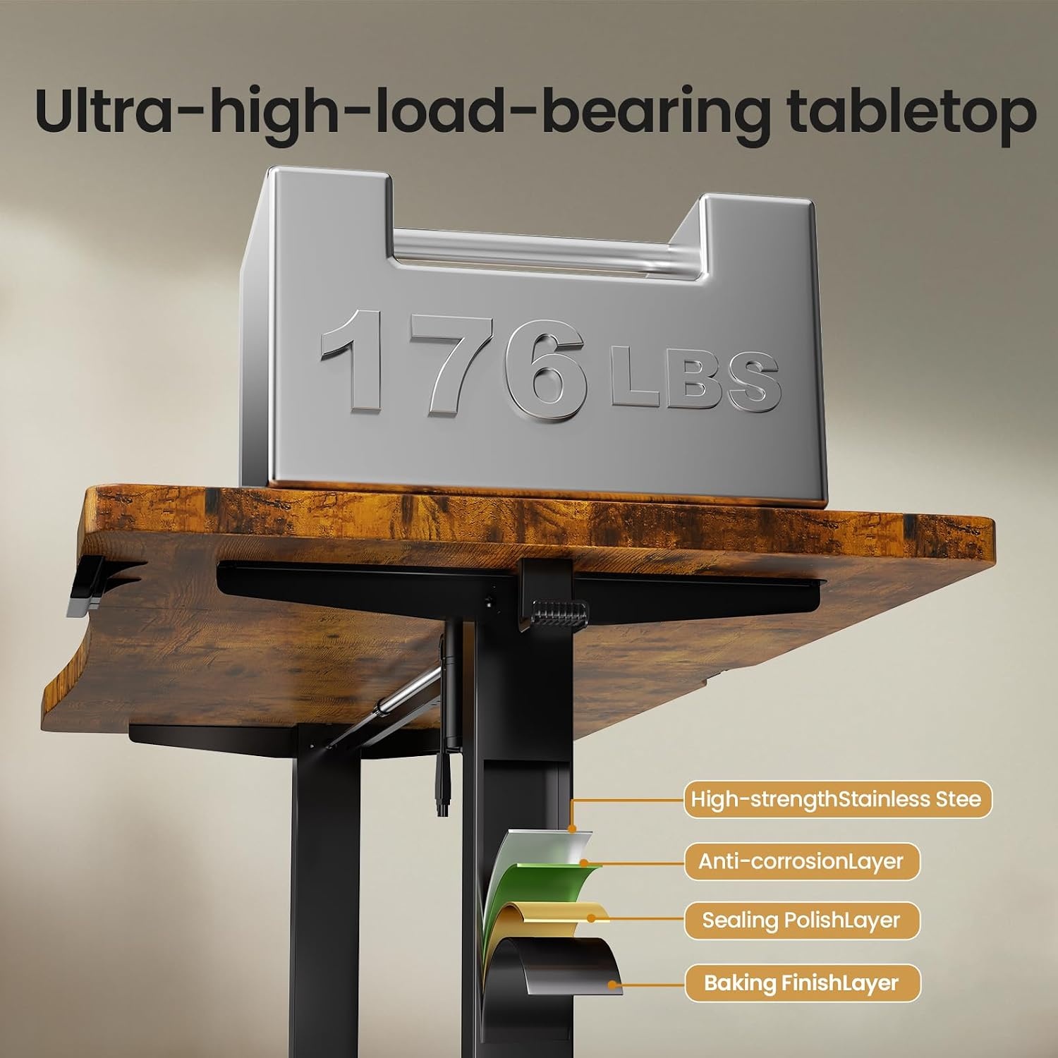 image:imageVeken 472 Inch Electric Standing Desk Height Adjustable Sit Stand Up Wood Desktop Work Home Office Computer PC Desks Gaming Writing Study Bedroom Rising Table Tall Standup Workstation WhiteBrown
