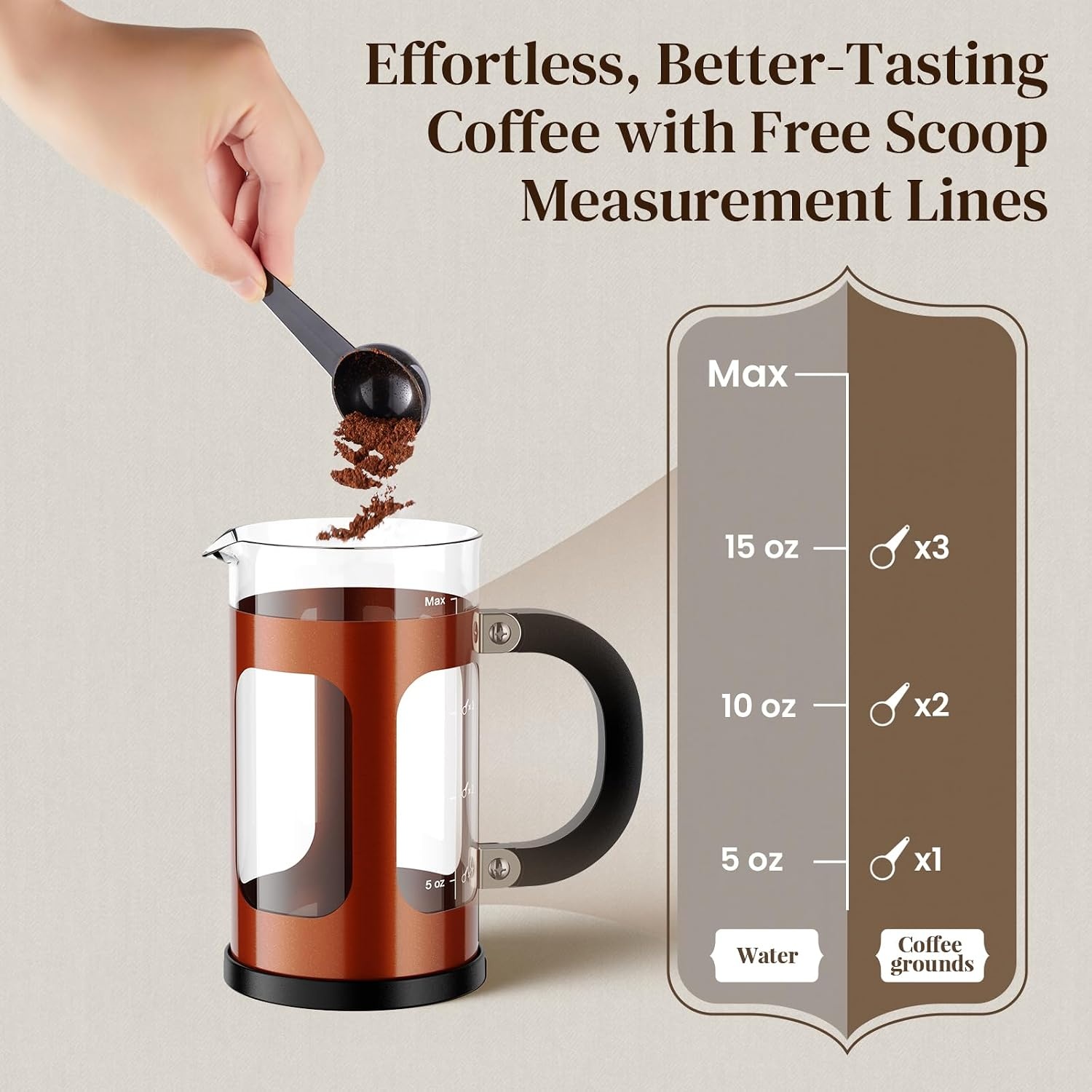 image:imageVeken French Press Coffee Maker No Plastic Touching Cafe34oz 1 L CafeteraCopper