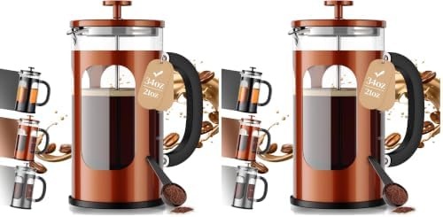 image:imageVeken French Press Coffee Maker No Plastic Touching Cafe34oz 1 L CafeteraCopper
