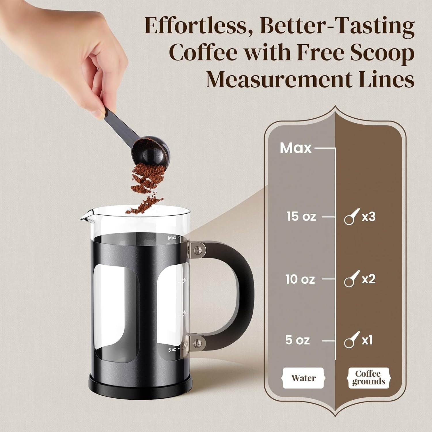image:imageVeken French Press Coffee Maker No Plastic Touching Cafe34oz 1 L CafeteraDark Pewter