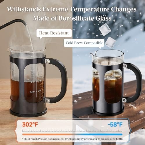 image:imageVeken French Press Coffee Maker No Plastic Touching Cafe34oz 1 L CafeteraDark Pewter