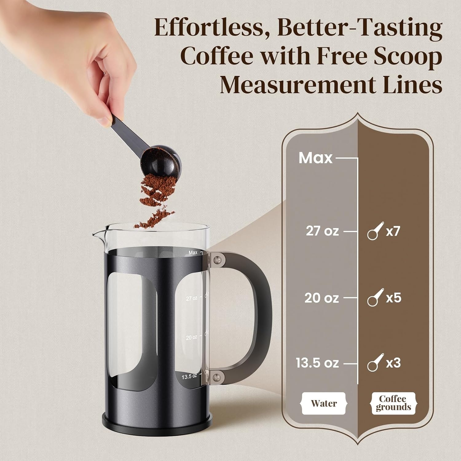 image:imageVeken French Press Coffee Maker No Plastic Touching Cafe34oz 1 L CafeteraDark Pewter