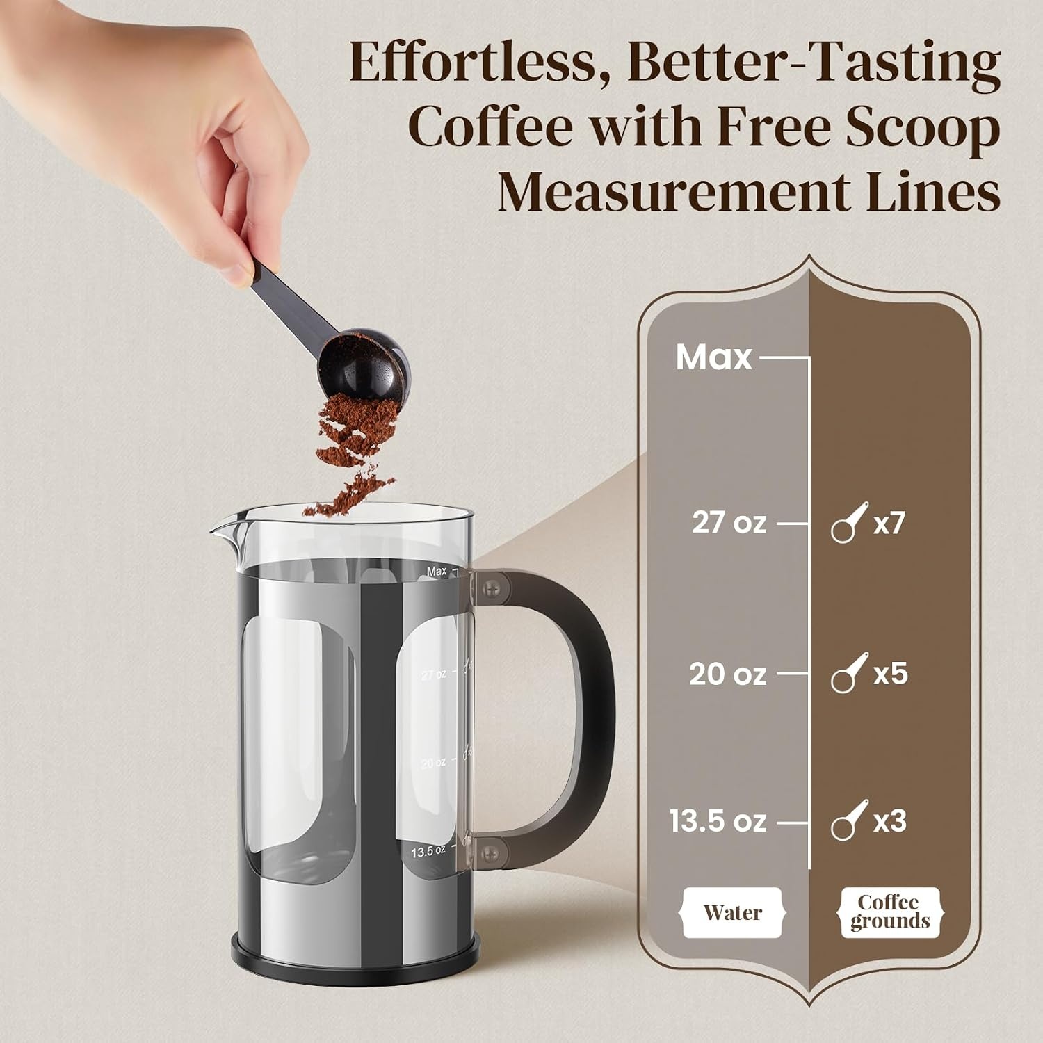 image:imageVeken French Press Coffee Maker No Plastic Touching Cafe34oz 1 L CafeteraSilver