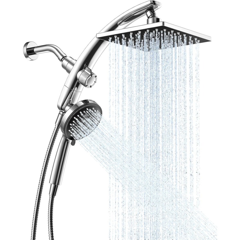 image:imageVeken 10 Square Shower Head with HandheldMultipatternPower JetMagneticChrome