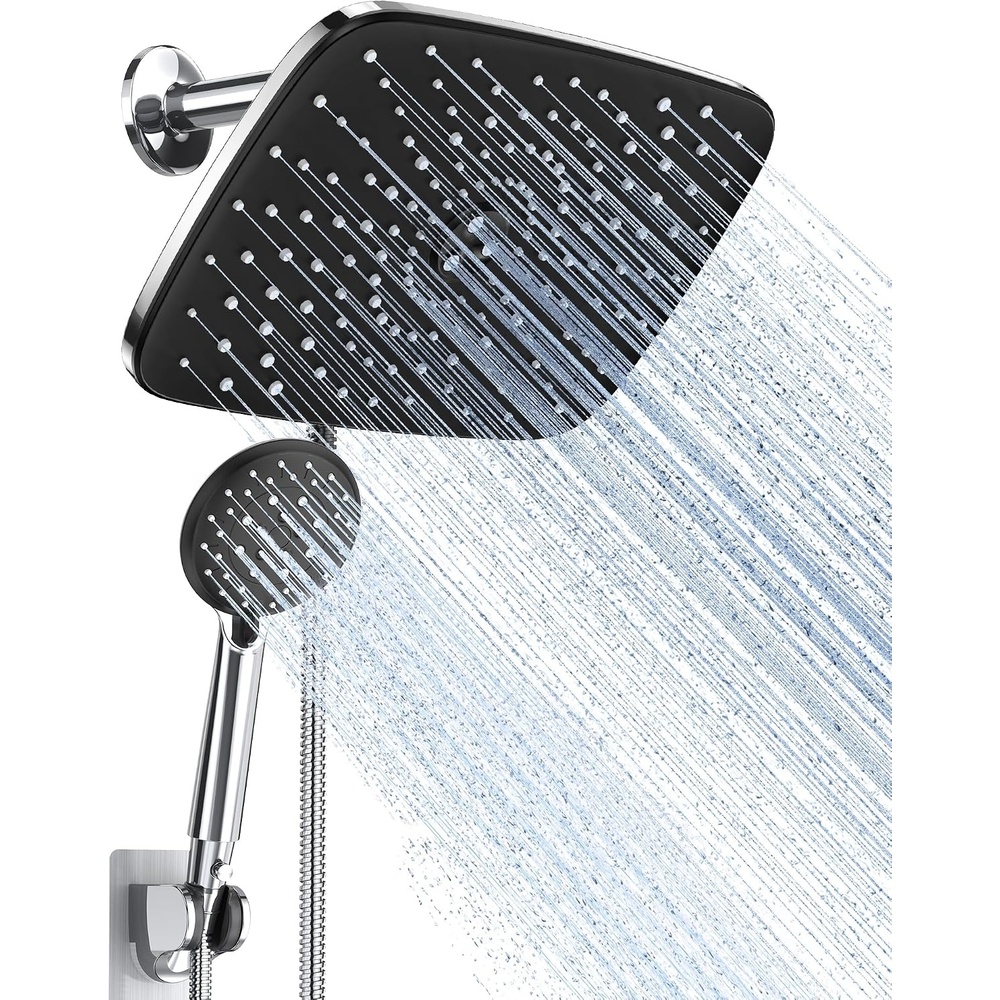 image:imageVeken 118 Rain Shower Head with HandheldDual High Pressure Shower HeadsChrome