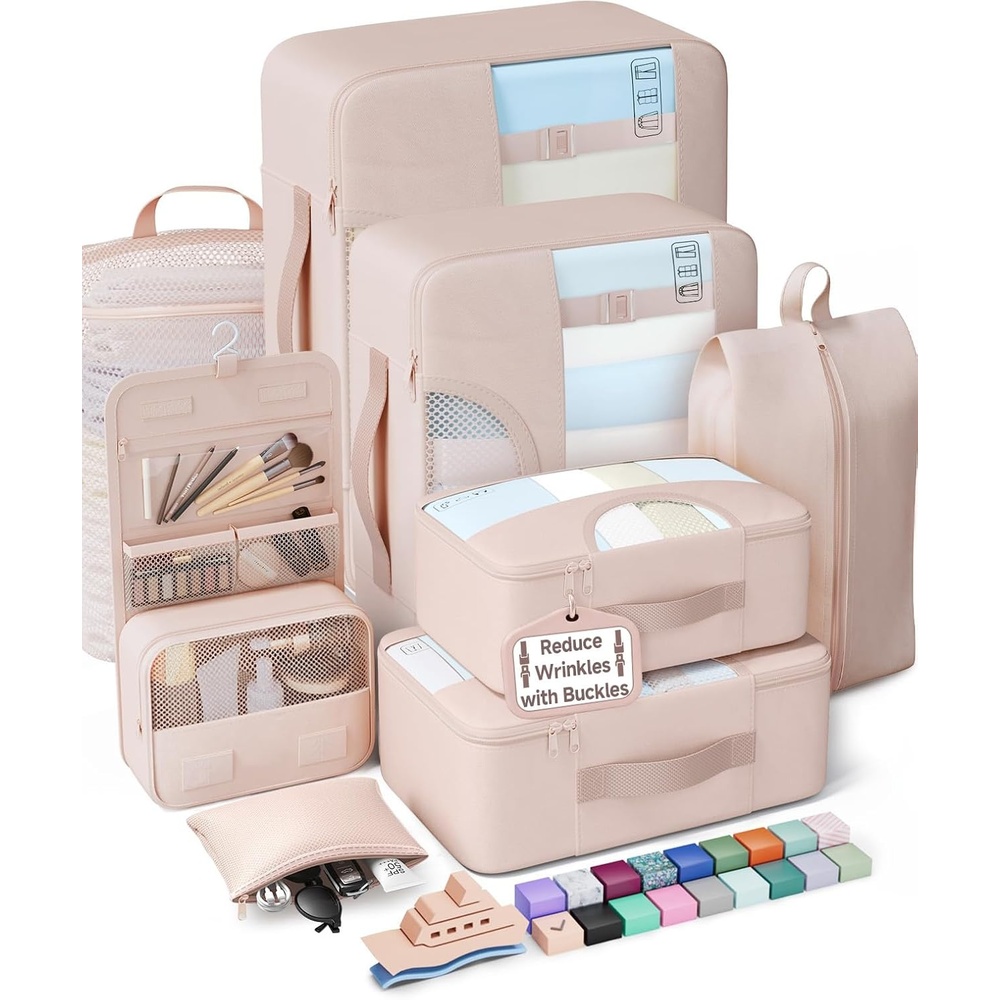 image:imageVeken 4 Set6 Set 8 Set 9 Set 10 Set 11 Set Packing Cubes for Travel Essentials 10 Set 02 Cream02 Cream