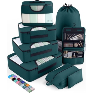 Veken 10 Set Packing Cubes for Travel Essentials, Suitcase Organizer Bags in 4 Sizes, Carry-On Luggage Accessories with Laundry Bag, Airplane Must Have with 99-Count Mesh Holes(03 Deep Teal)