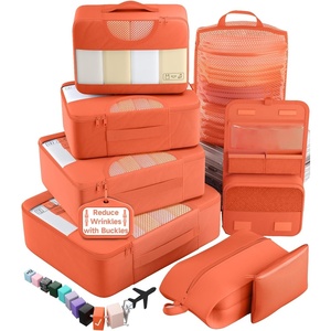 Veken 10 Set Packing Cubes for Travel Essentials, Suitcase Organizer Bags in 4 Sizes, Carry-On Luggage Accessories with Laundry Bag, Airplane Must Have with 99-Count Mesh Holes(13 Orange)