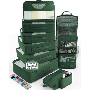 Veken 10 Set Packing Cubes for Travel Essentials, Suitcase Organizer Bags in 4 Sizes, Carry-On Luggage Accessories with Laundry Bag, Airplane Must Have with 99-Count Mesh Holes(11 Jungle Green)