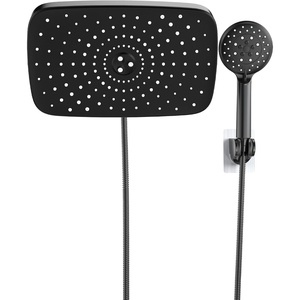 Veken 11.8“ Rain Shower Head with Handheld,Dual High Pressure Shower Heads(Black)