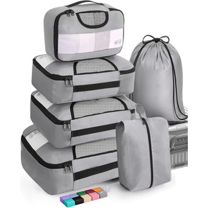 Veken 4 Set/6 Set /8 Set /9 Set /10 Set /11 Set Packing Cubes for Travel Essentials, 10 Set, 02 Cream(04 Gray)