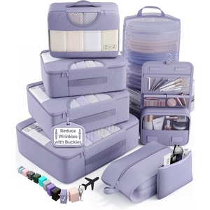 Veken 4 Set/6 Set /8 Set /9 Set /10 Set /11 Set Packing Cubes for Travel Essentials, 10 Set, 02 Cream(14 Early Purple Gray)