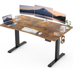 Veken 47.2 Inch Electric Standing Desk, Height Adjustable Sit Stand Up, Wood Desktop, Work Home Office Computer PC Desks, Gaming Writing Study Bedroom Rising Table, Tall Standup Workstation, White(Classical Brown)