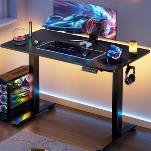 Veken 47.2 Inch Electric Standing Desk, Height Adjustable Sit Stand Up, Wood Desktop, Work Home Office Computer PC Desks, Gaming Writing Study Bedroom Rising Table, Tall Standup Workstation, White(Black)