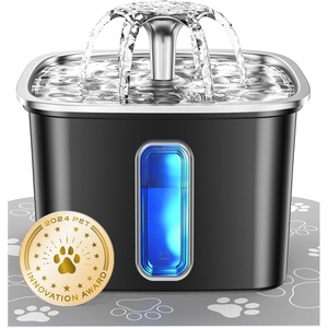 Veken Innovation Award Winner Stainless Steel Cat Water Fountain, 108oz(Space Black)