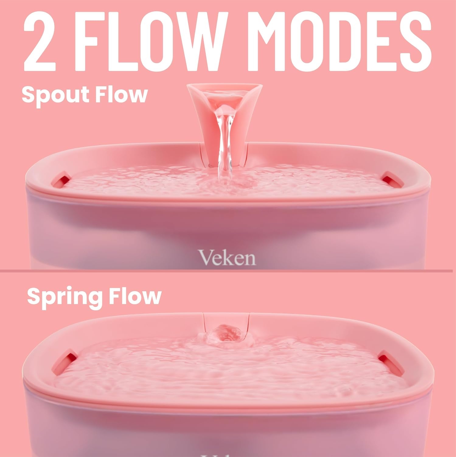 image:imageVeken 85oz25L Cat Water Fountain with Detachable Tank amp Secure ClipsRed
