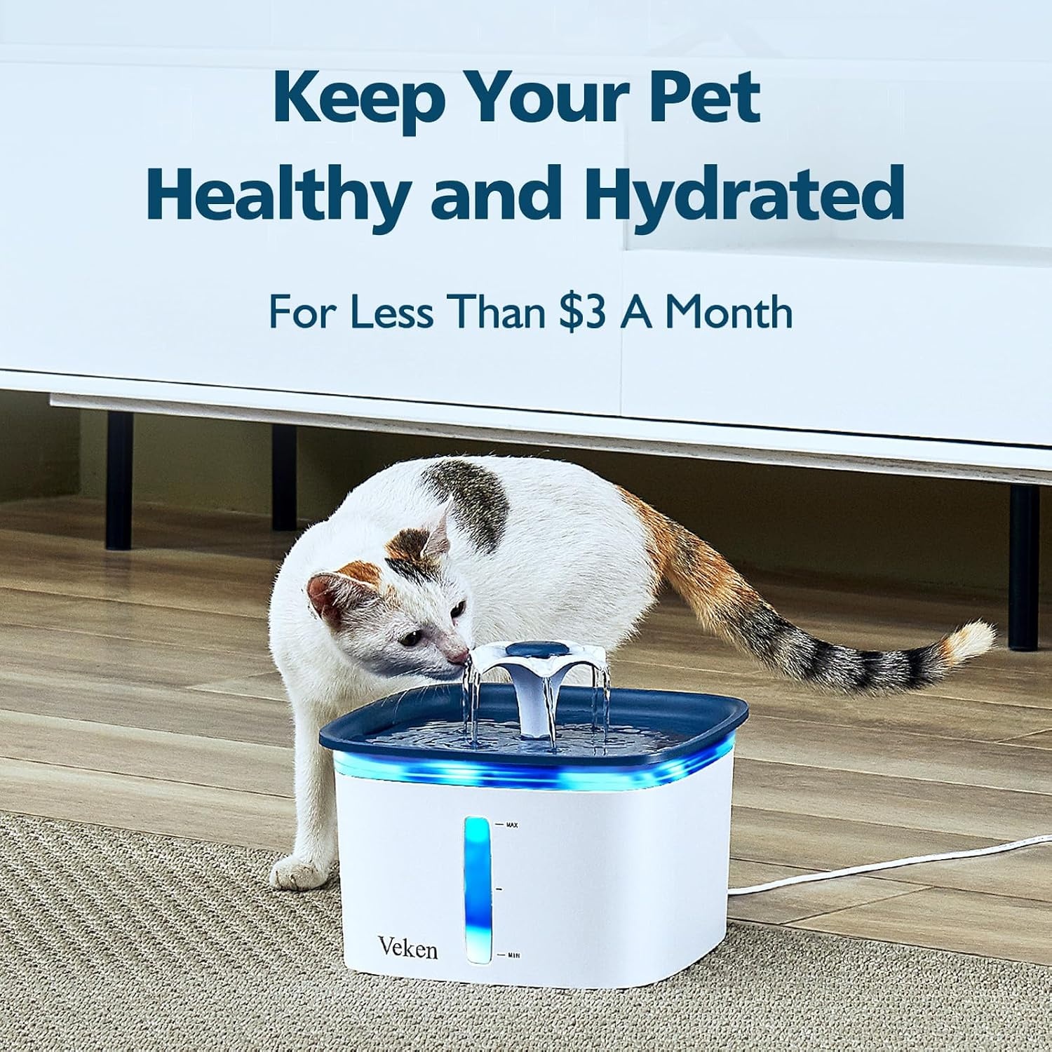 image:imageVeken Cat Water Fountain Filter Classic 4 Pack Replacement Filters4 Filters4 Sponges 1 month supply