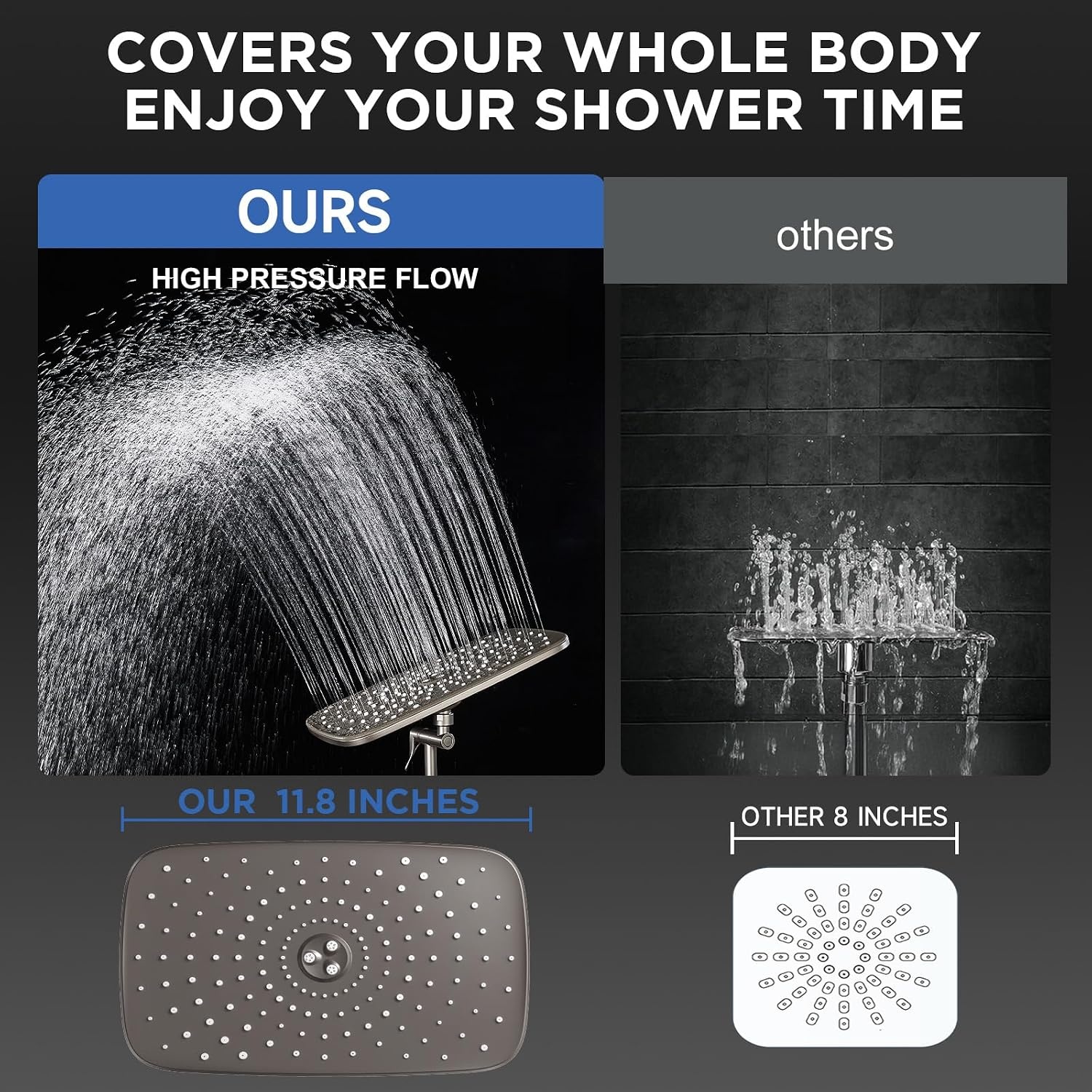 image:imageVeken Gold 118 High Pressure Shower Head with Handheld LeakProof DesignStarlight