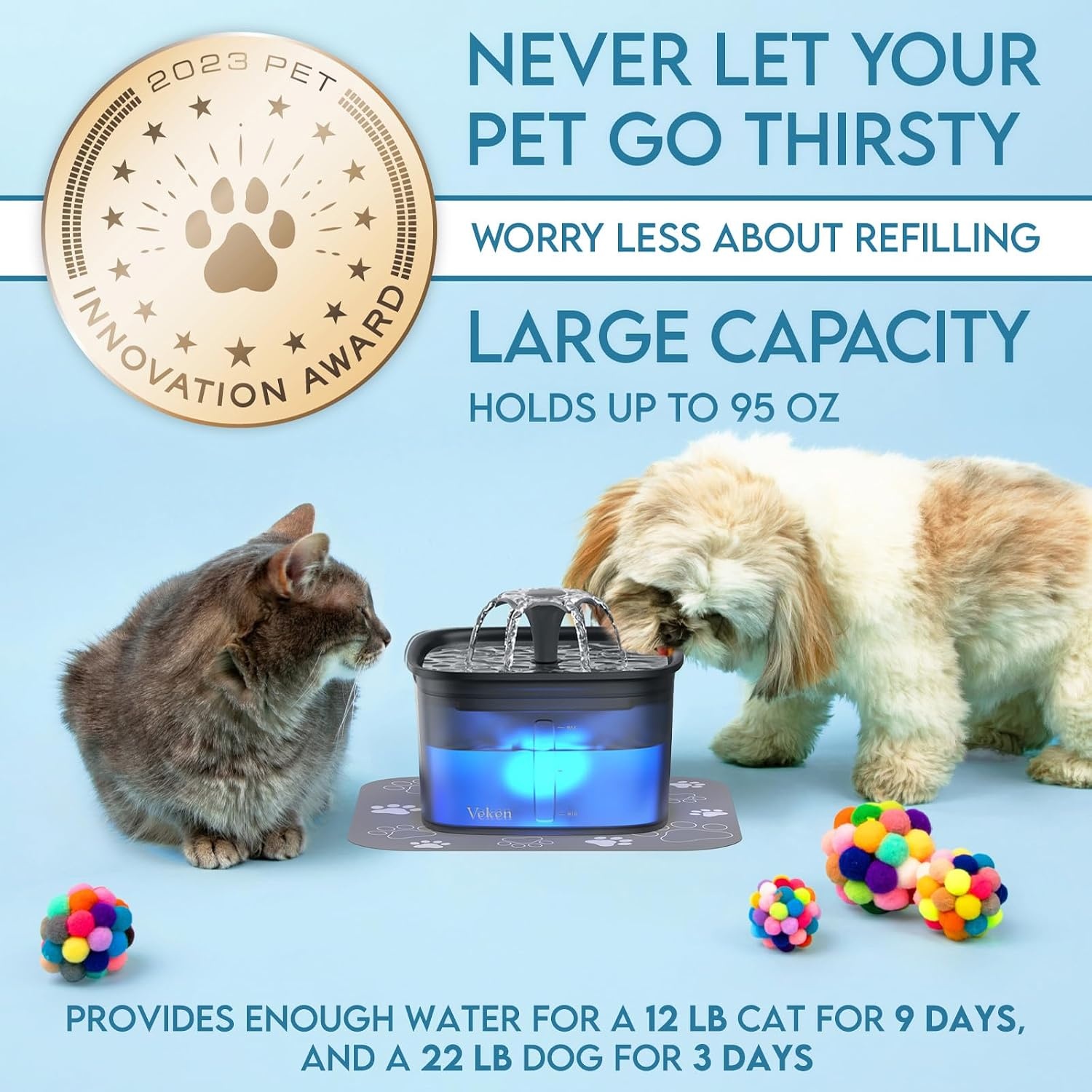 image:imageVeken Innovation Award Winner 95oz28L Cat Water FountainSpace Black