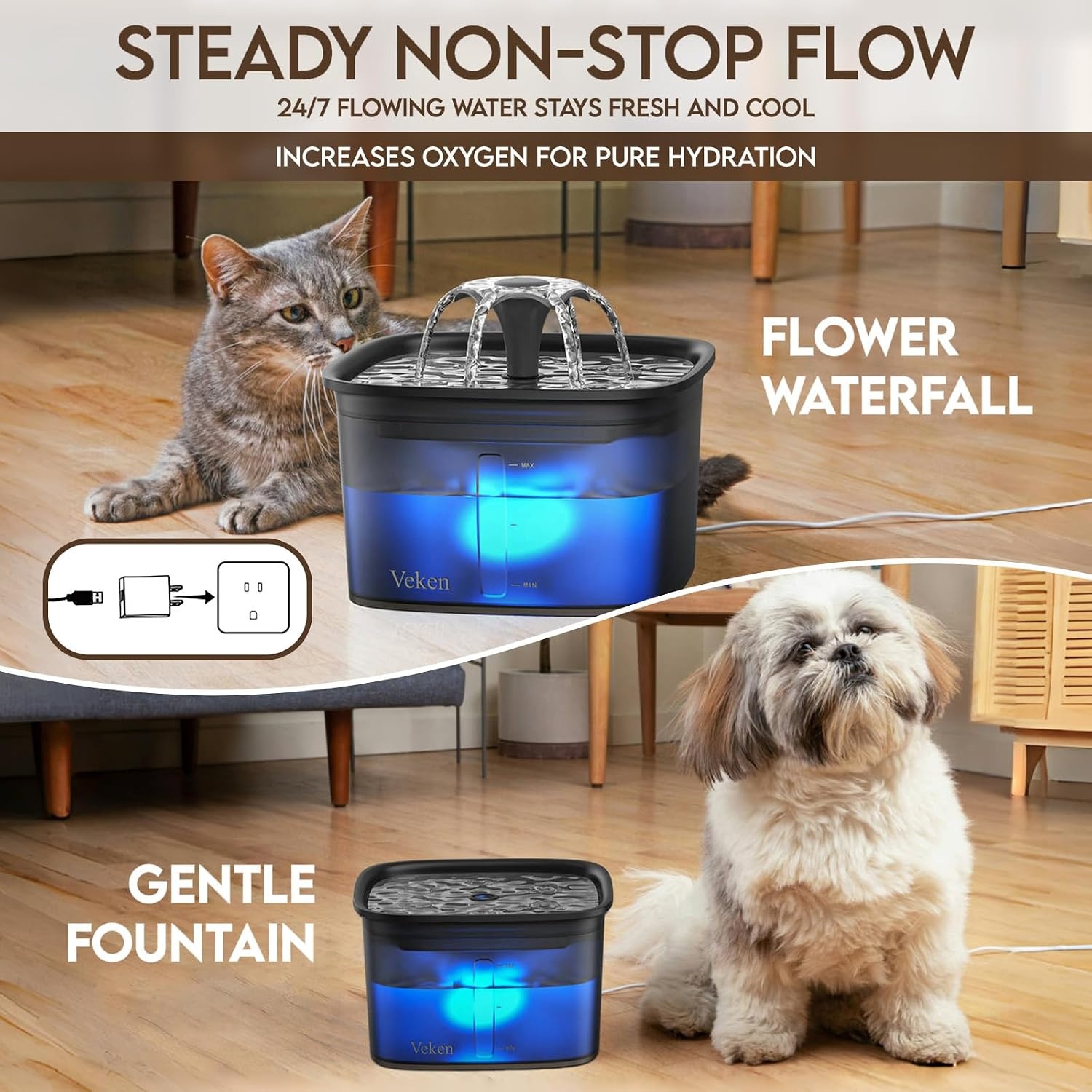 image:imageVeken Innovation Award Winner 95oz28L Cat Water FountainSpace Black