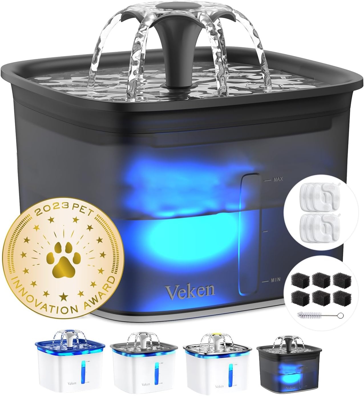 image:imageVeken Innovation Award Winner 95oz28L Cat Water FountainSpace Black