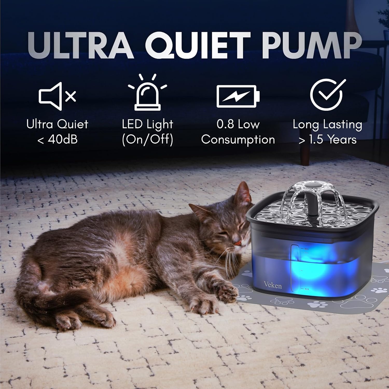 image:imageVeken Innovation Award Winner 95oz28L Cat Water FountainSpace Black