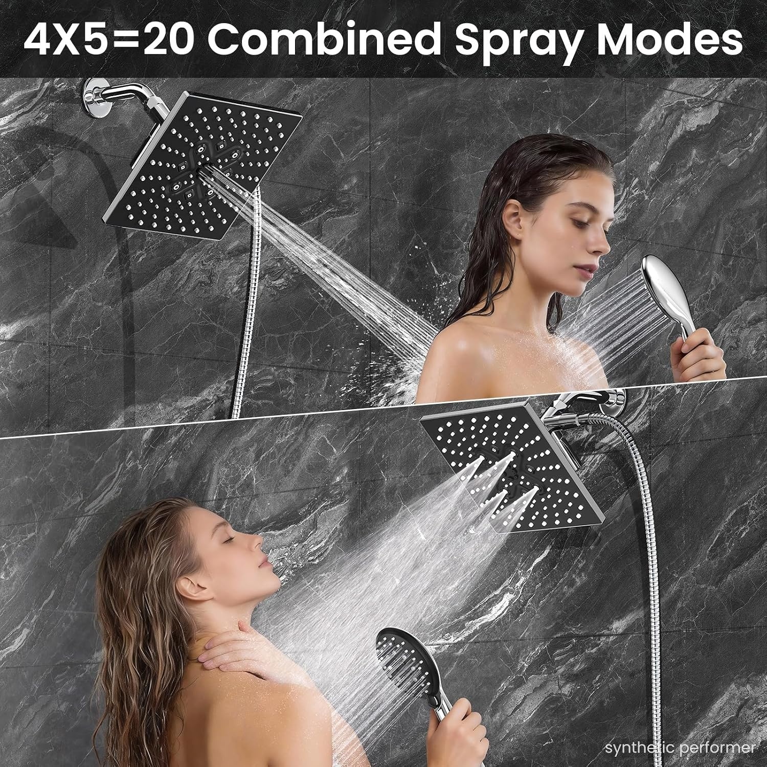 image:imageVeken MultiFunction Shower Head with Handheld High Pressure StarlightChrome