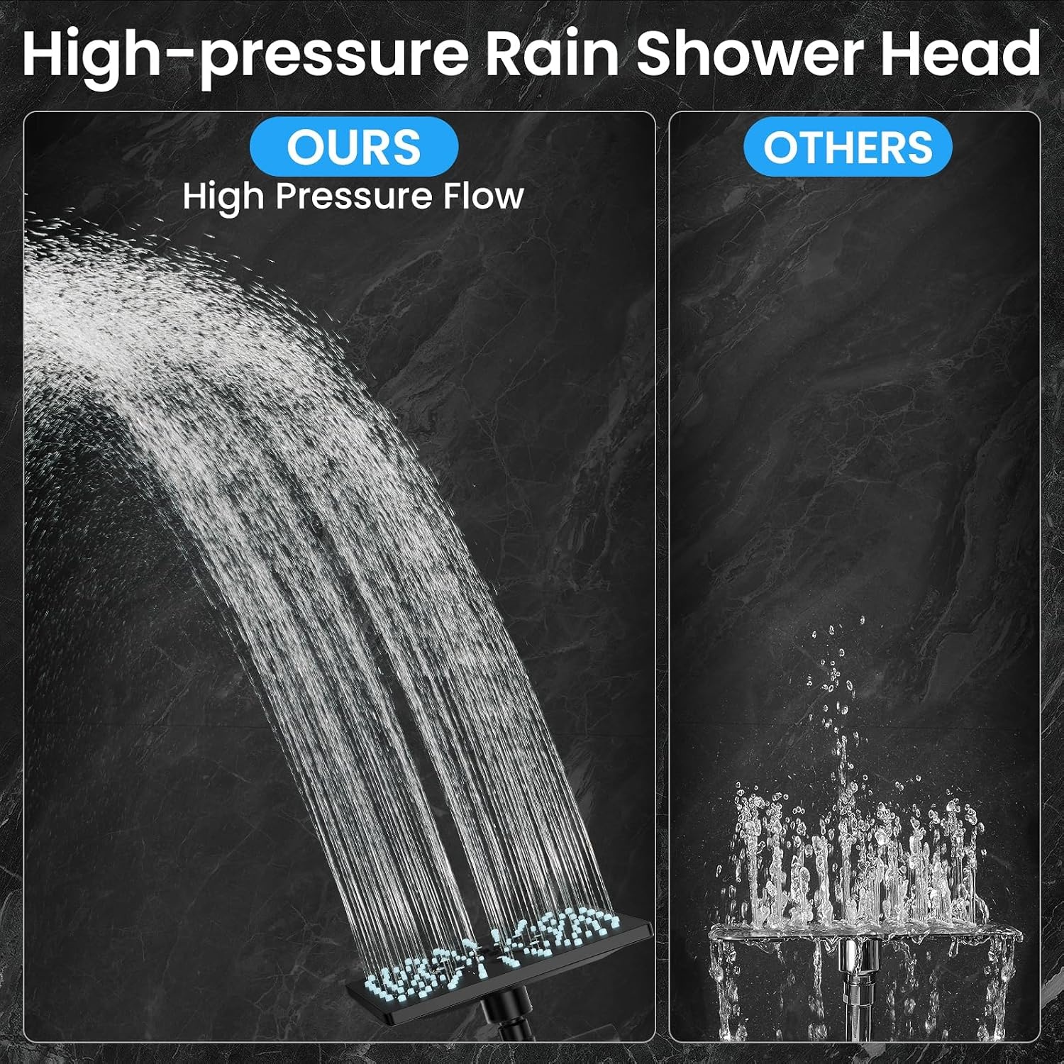 image:imageVeken MultiFunction Shower Head with Handheld High Pressure StarlightMatte Black