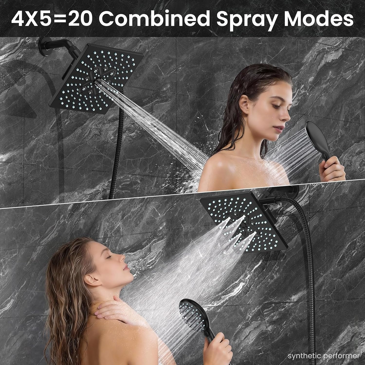 image:imageVeken MultiFunction Shower Head with Handheld High Pressure StarlightMatte Black