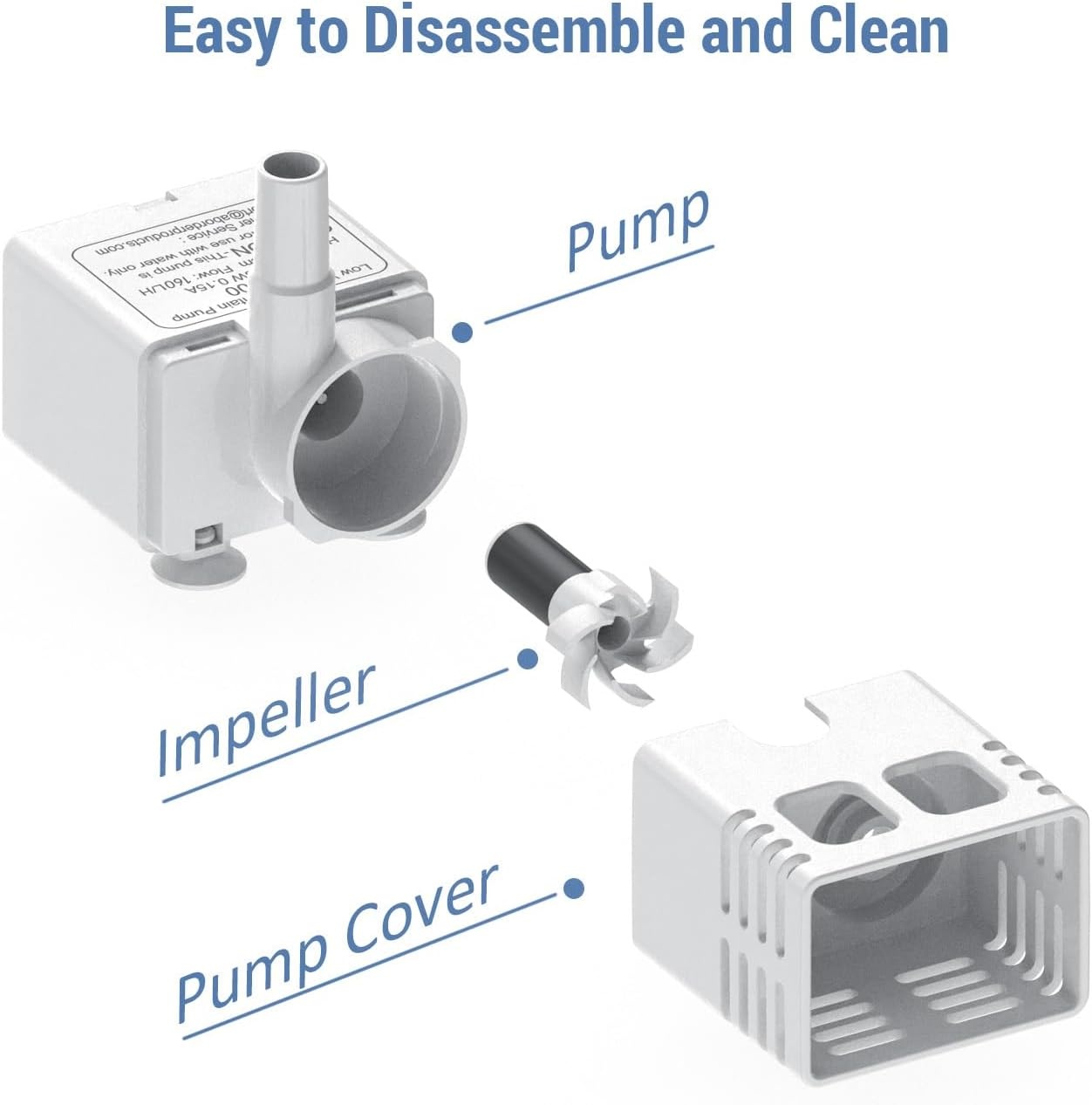 image:imageVeken Replacement Pump for 50oz 95oz and 108oz Pet FountainWhite