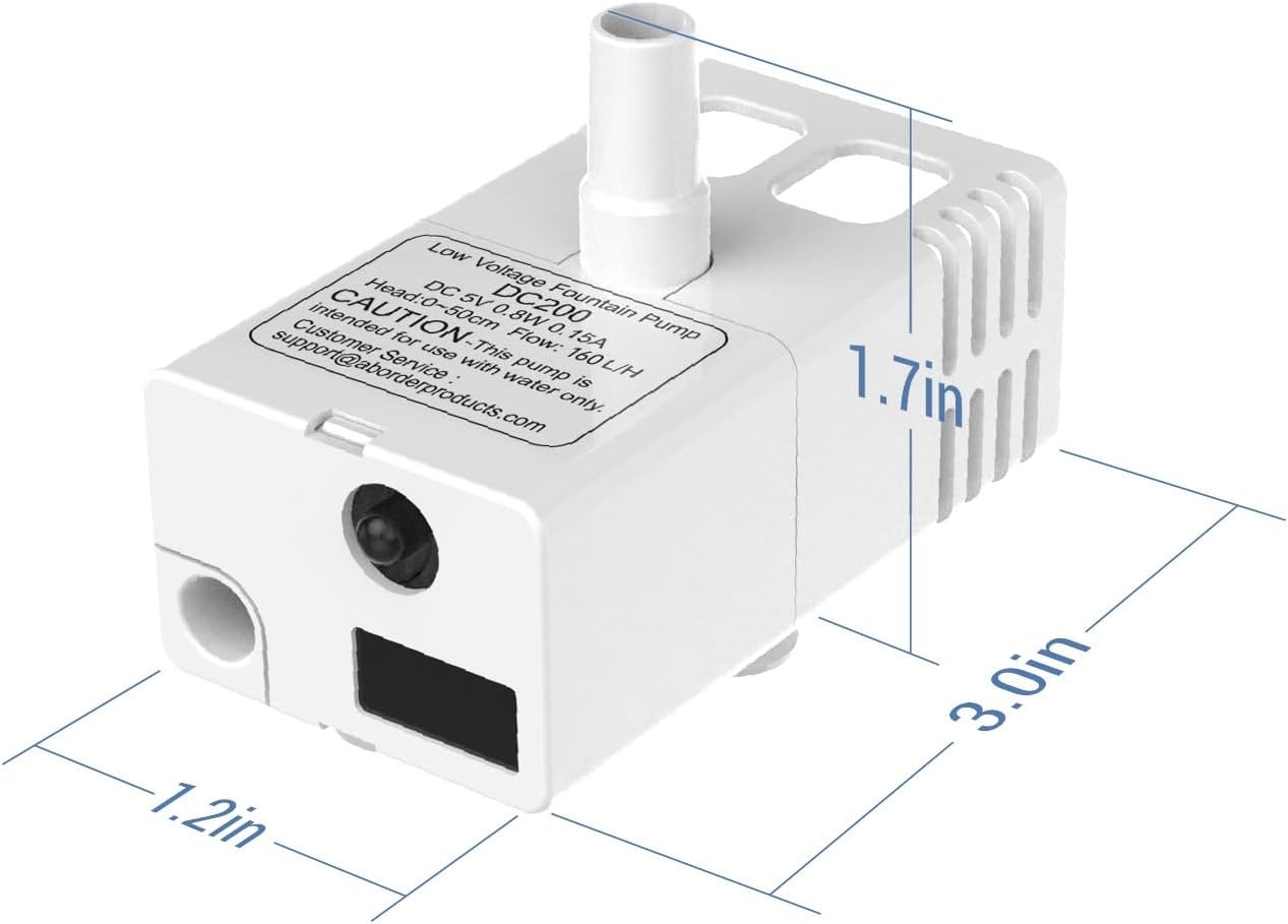 image:imageVeken Replacement Pump for 50oz 95oz and 108oz Pet FountainWhite