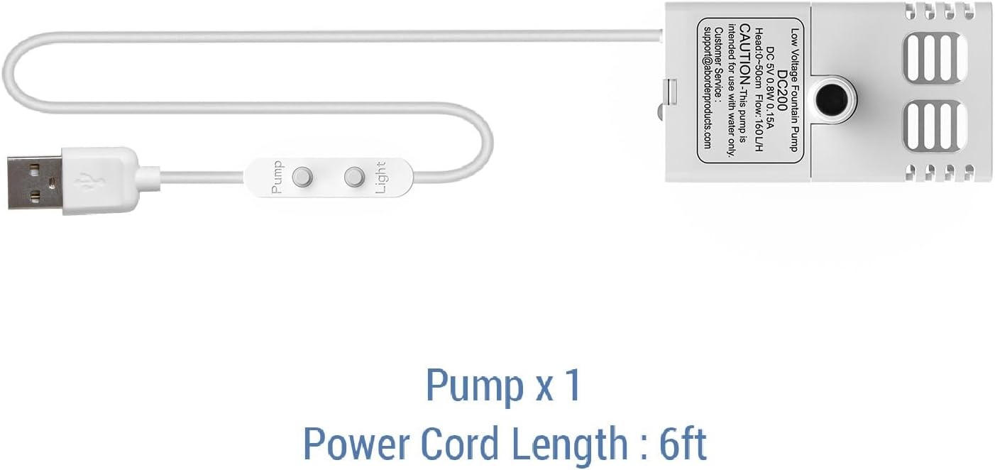 image:imageVeken Replacement Pump for 50oz 95oz and 108oz Pet FountainWhite