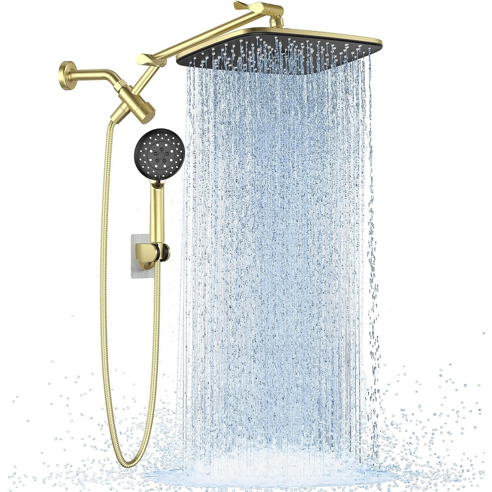 image:imageVeken Gold 118 High Pressure Shower Head with Handheld LeakProof DesignPure Gold