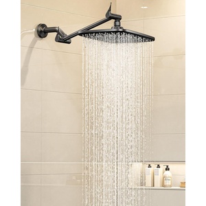 Veken 11.8″ Rainfall Shower Head, 11″ Stainless Steel Exension Arm(Matte Black)