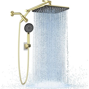 Veken Gold 11.8″ High Pressure Shower Head with Handheld, Leak-Proof Design(Pure Gold)