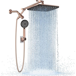 Veken Gold 11.8″ High Pressure Shower Head with Handheld, Leak-Proof Design(Rose Gold)