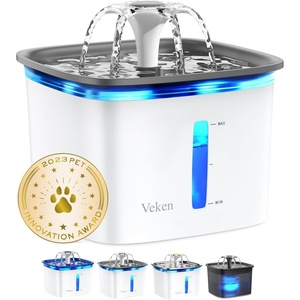 Veken Innovation Award Winner 95oz/2.8L Cat Water Fountain(Grey)