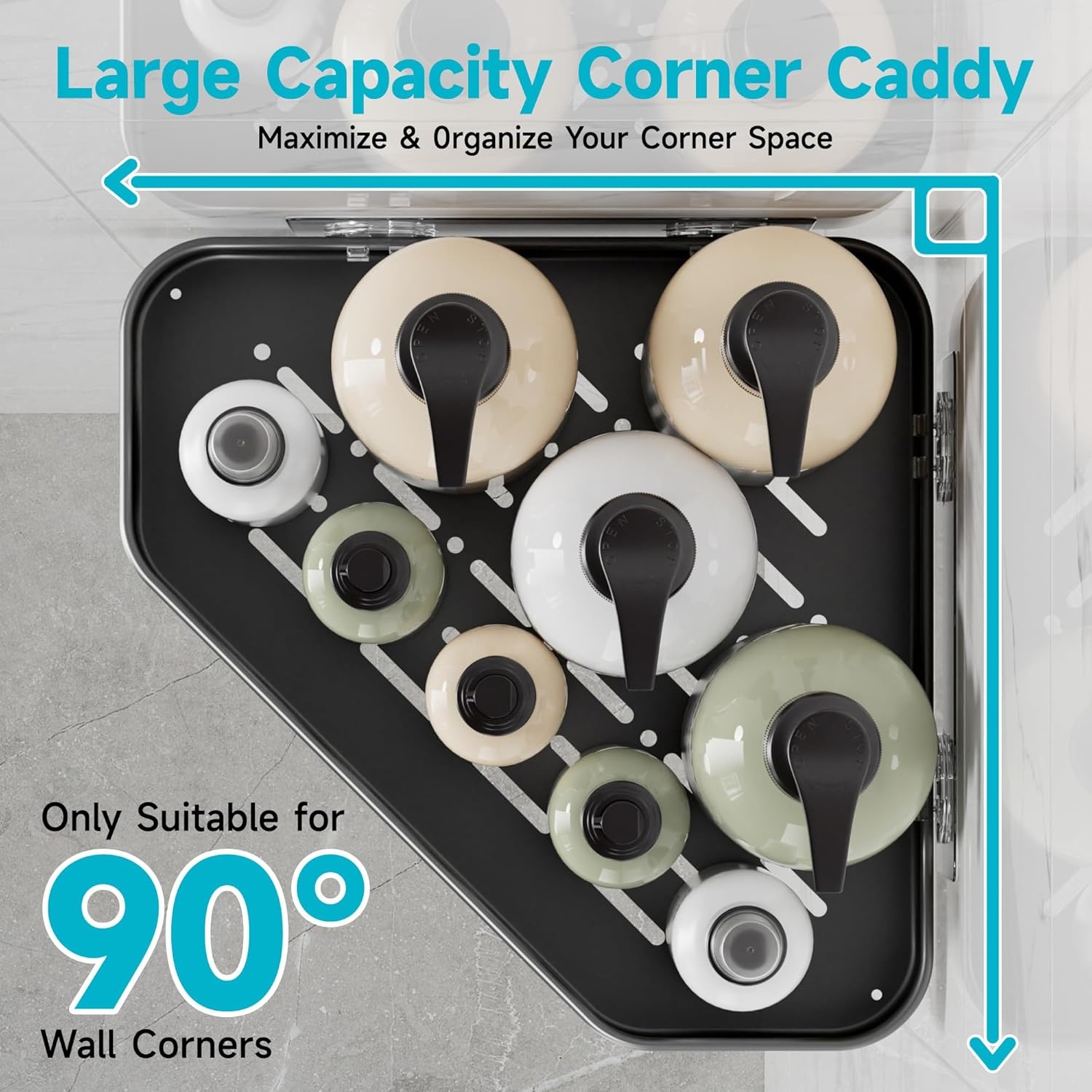 image:imageVeken Shower Caddy 5Pack Bathroom Organizers and Storage Shelves BlackGrey
