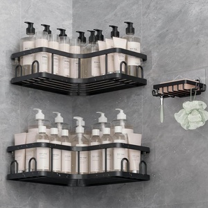 Veken Shower Caddy 5-Pack, Bathroom Organizers and Storage Shelves, Black(Black)