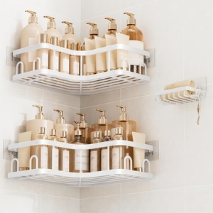 Veken Shower Caddy 5-Pack, Bathroom Organizers and Storage Shelves, Black(White)