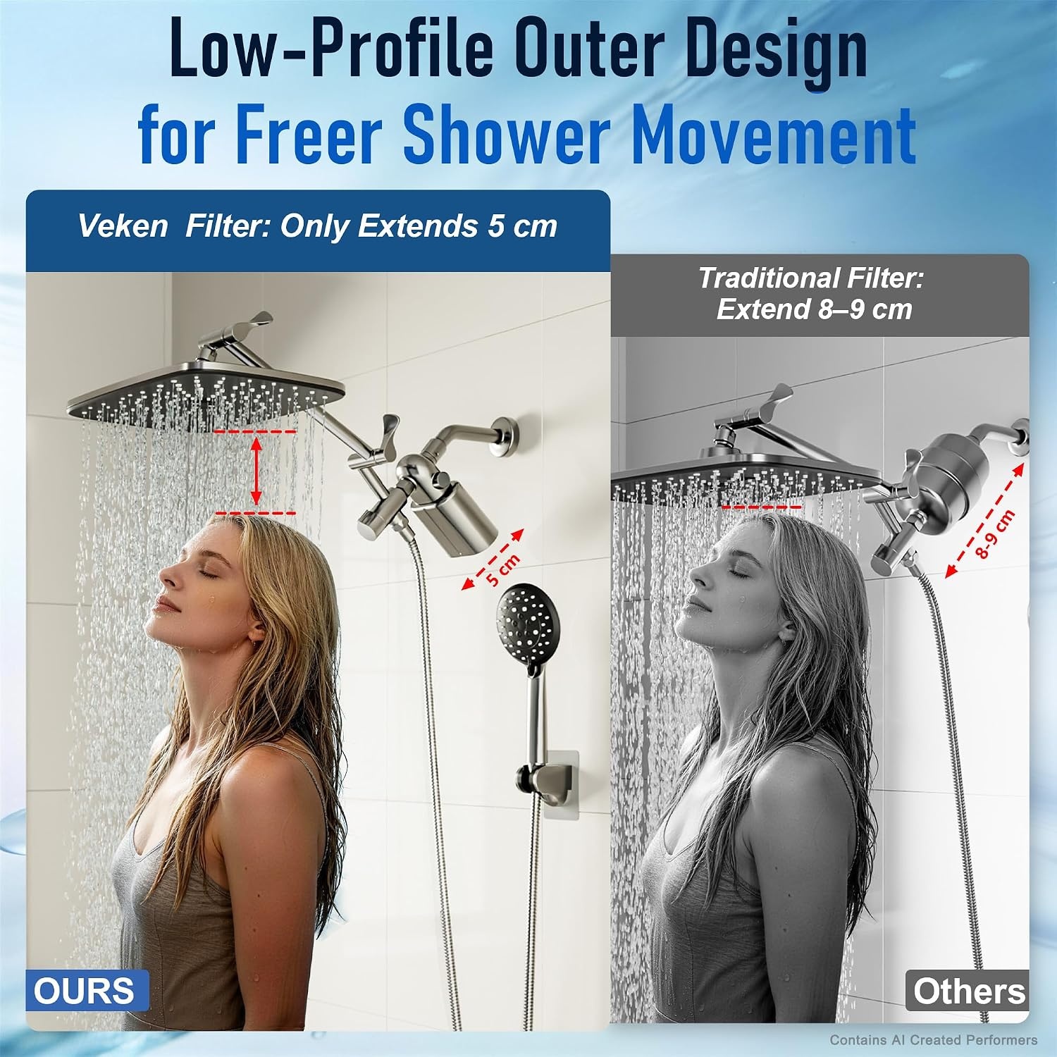 image:imageVeken Shower Filter Replacement Cartridge Easy Swap UChannel FiltrationChrome