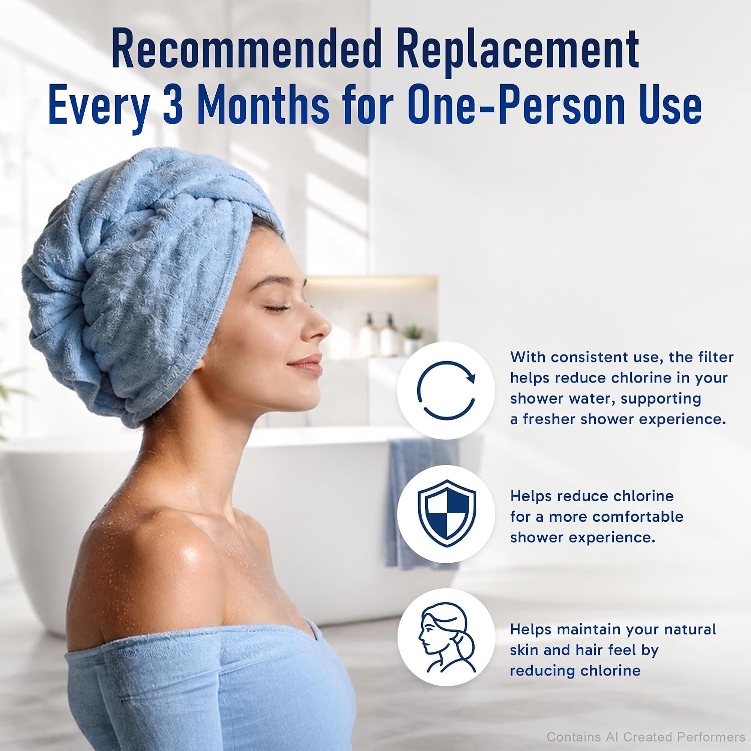 image:imageVeken Shower Filter Replacement Cartridge Easy Swap UChannel FiltrationChrome