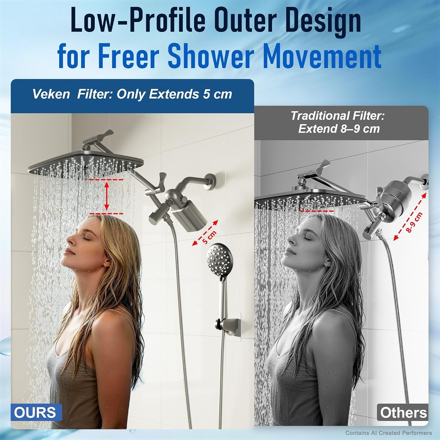 image:imageVeken Shower Filter Replacement Cartridge Easy Swap UChannel FiltrationNickel