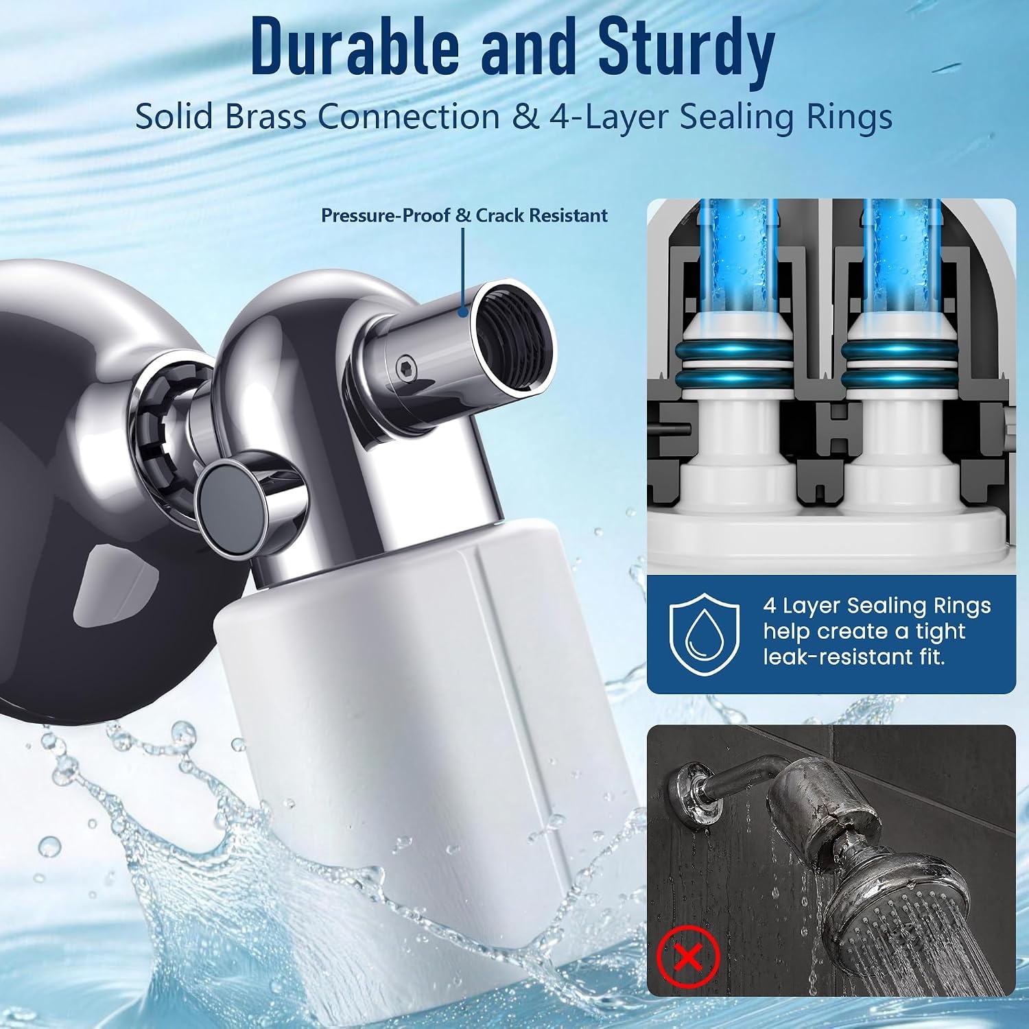 image:imageVeken Shower Filter Replacement Cartridge Easy Swap UChannel FiltrationWhite