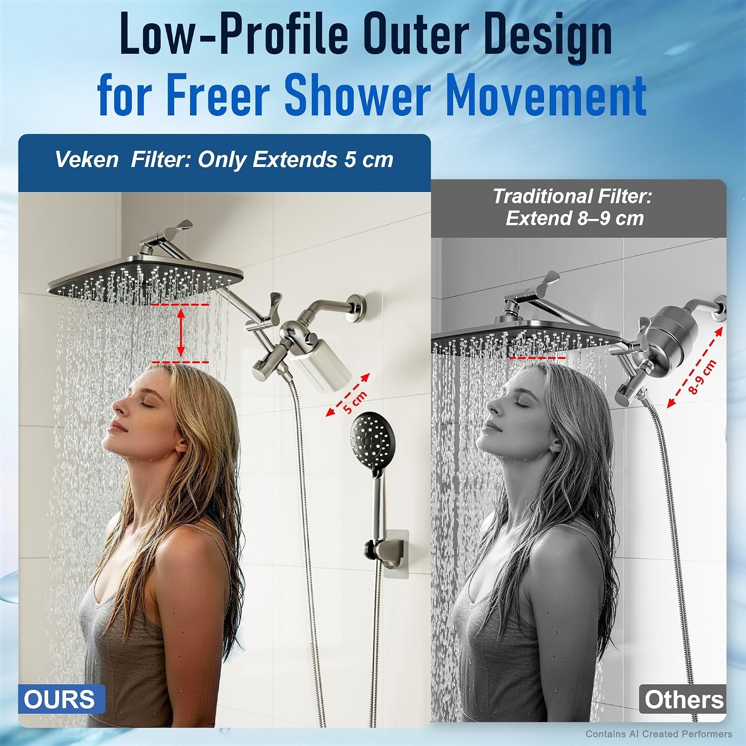 image:imageVeken Shower Filter Replacement Cartridge Easy Swap UChannel FiltrationWhite