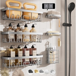 Veken Shower Caddy 6-Pack, Bathroom Organizers and Storage Shelves, Sliver