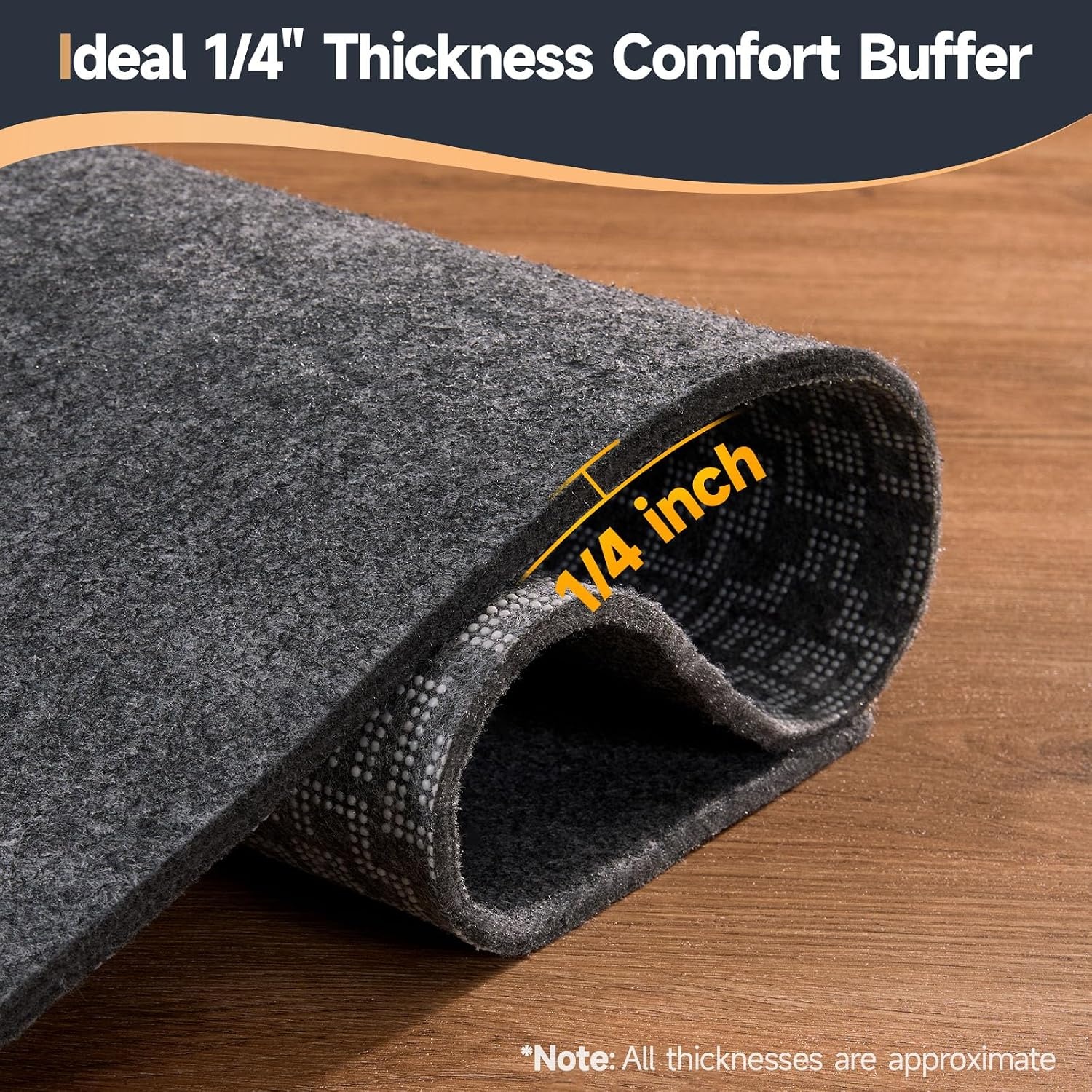 image:imageVeken Non Slip Cushioned Rug Pad Gripper Maze Textured AntiSlip Silicone Backing and Felt 8x10 Ft 14 Thick Carpet Liner Protector Mat for Area Rugs and Hardwood Floor Keep Rug Safe and in Place8 x 10 Rectangular