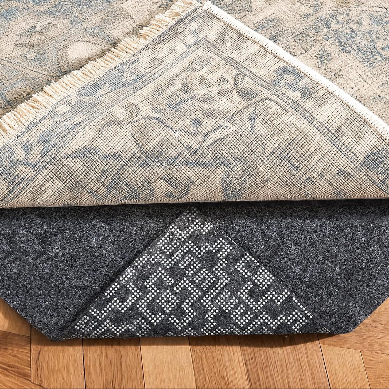image:imageVeken Non Slip Cushioned Rug Pad Gripper Maze Textured AntiSlip Silicone Backing and Felt 8x10 Ft 14 Thick Carpet Liner Protector Mat for Area Rugs and Hardwood Floor Keep Rug Safe and in Place8 x 10 Rectangular