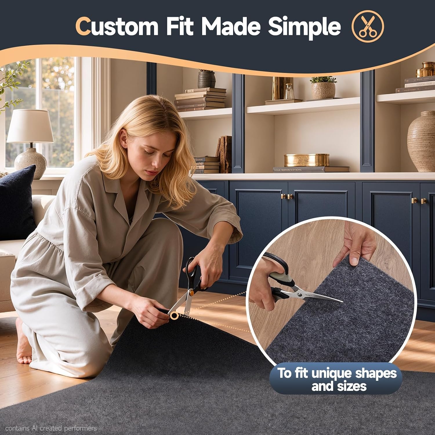 image:imageVeken Non Slip Cushioned Rug Pad Gripper Maze Textured AntiSlip Silicone Backing and Felt 8x10 Ft 14 Thick Carpet Liner Protector Mat for Area Rugs and Hardwood Floor Keep Rug Safe and in Place8 x 10 Rectangular